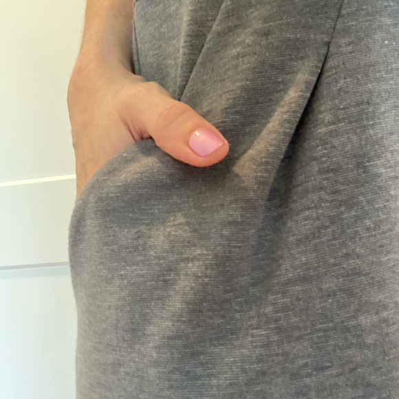 Y2K BCBG Max Azria Ponte Knit Faux Wrap Pleated Velvet Trimmed Dress - Size 2 - Picture 6 of 12